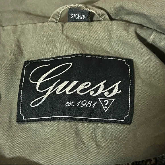 Guess Lined Green Utility Jacket Size Small - Picture 4 of 10